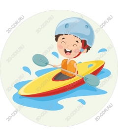  Joyful child involved in kayaking
