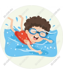  Joyful baby swimming