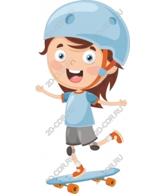  Bright child-skateboarder