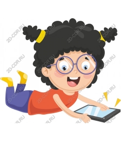  A happy child with a tablet