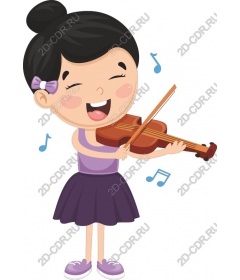  Joyful girl-violinist