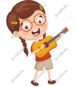 Funny girl with guitar