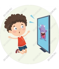  Boy surprised animated monster