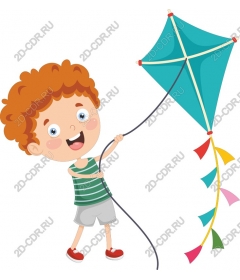  Happy child with a kite