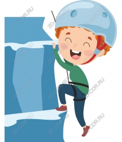 Cheerful child, climbing up