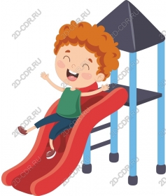  Joyful child rolls down hill