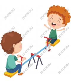 Playful children on swings
