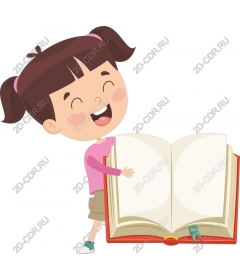  Joyful girl with an open book