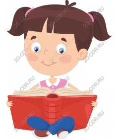  Joyful girl reading