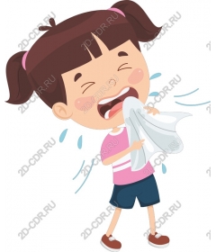 Playful young girl wipes her tears