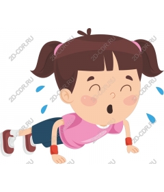 Playful girl doing push-UPS