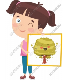 Cheerful girl smiling tree