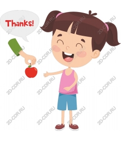  Joyful girl with Apple
