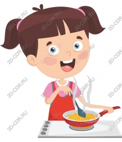  Cute girl preparing pasta