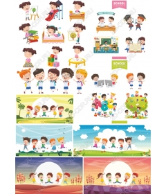 Set of school elements