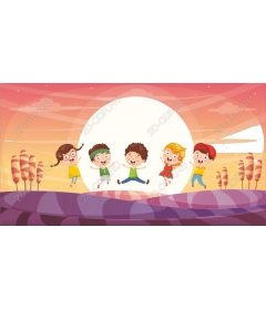  Happy children jumping