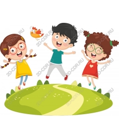  Happy children playing