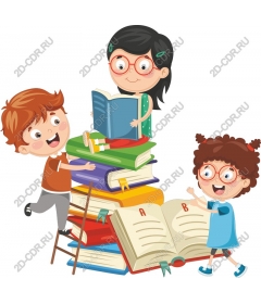  Joyful readers on a stack of books for education and literacy