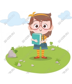  Cute girl reading