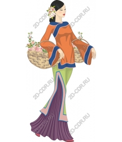  Elegant woman with baskets
