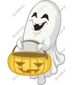 Charming a Ghost for Halloween with pumpkin bucket