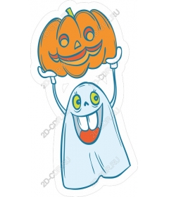 Merry Ghost with pumpkin