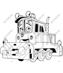 Funny cartoon steam train