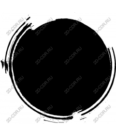 Black abstract circular brush strokes
