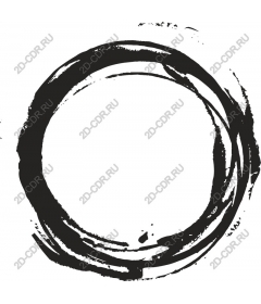  A circle with brush strokes handmade
