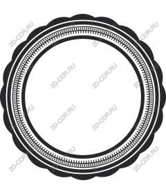  Elegant round frame with scalloped edges