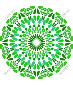  Bright green mandala