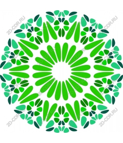  Bright green floral mandala