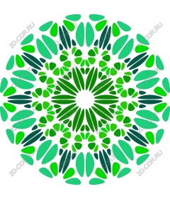 Mandala with green leaf
