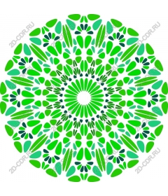  Bright green mandala