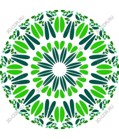  Bright green mandala