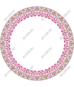  Bright floral round frame