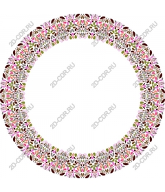 Floral round frame