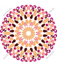  Bright mandala pattern of colored petals