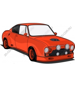  Динамичный оранжевый раллийный автомобиль