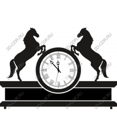  Elegant wall clock with picture of horse dybah