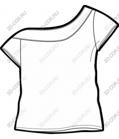 Women's t-shirt one shoulder