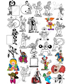 Set of clowns - Happy