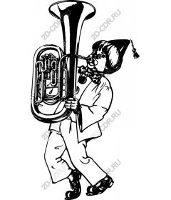 Happy clown with tuba