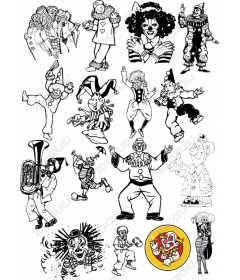 Set of clowns: quirky characters