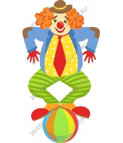  Colorful clown balancing on a beach ball