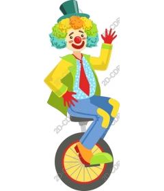  Fancy clown on a unicycle