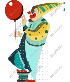  Colourful clown with balloon