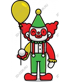 Happy clown with balloon