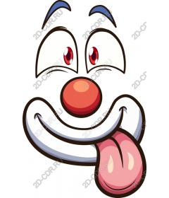 Playful face of a clown