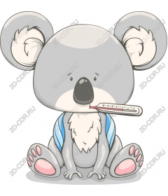  Adorable Koala bear with thermometer